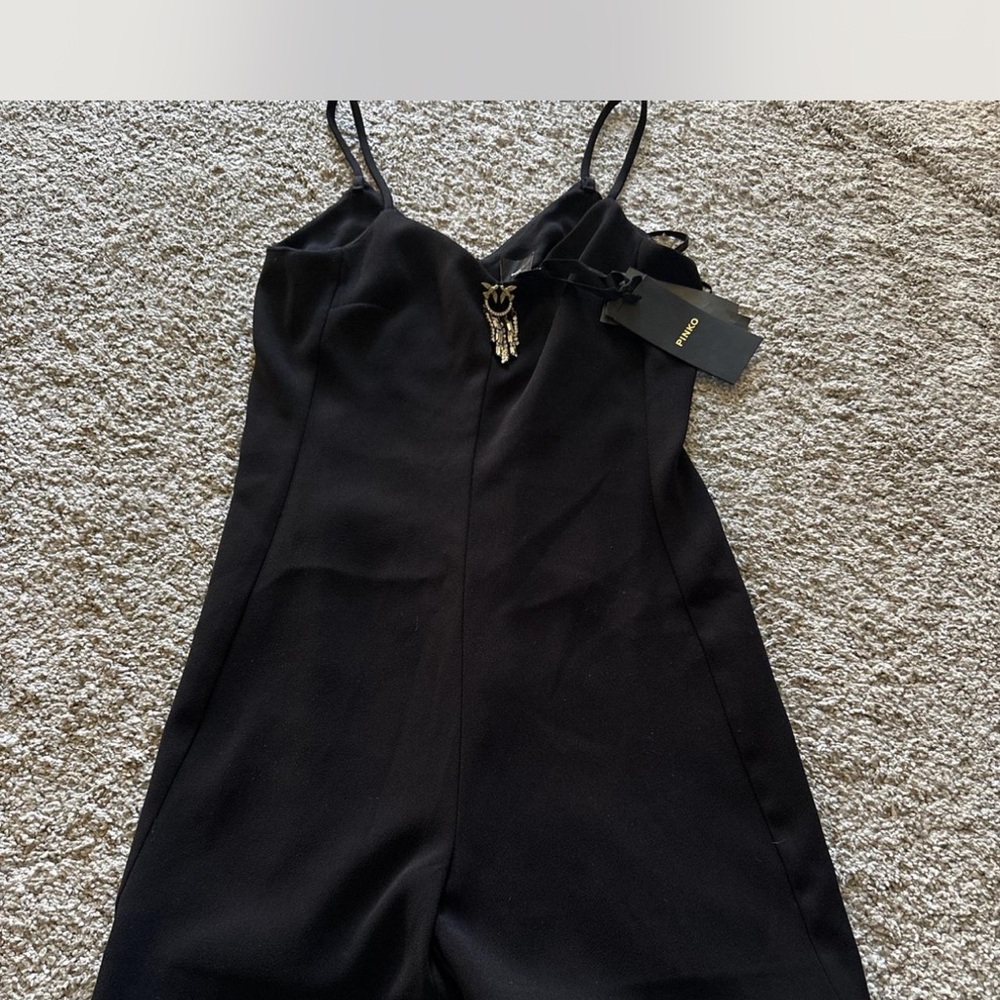 Pinko Black romper with Embellished Detail
